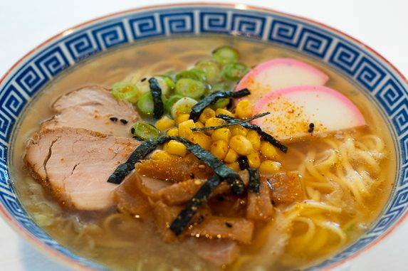 Instant ramen with Japanese garnishes