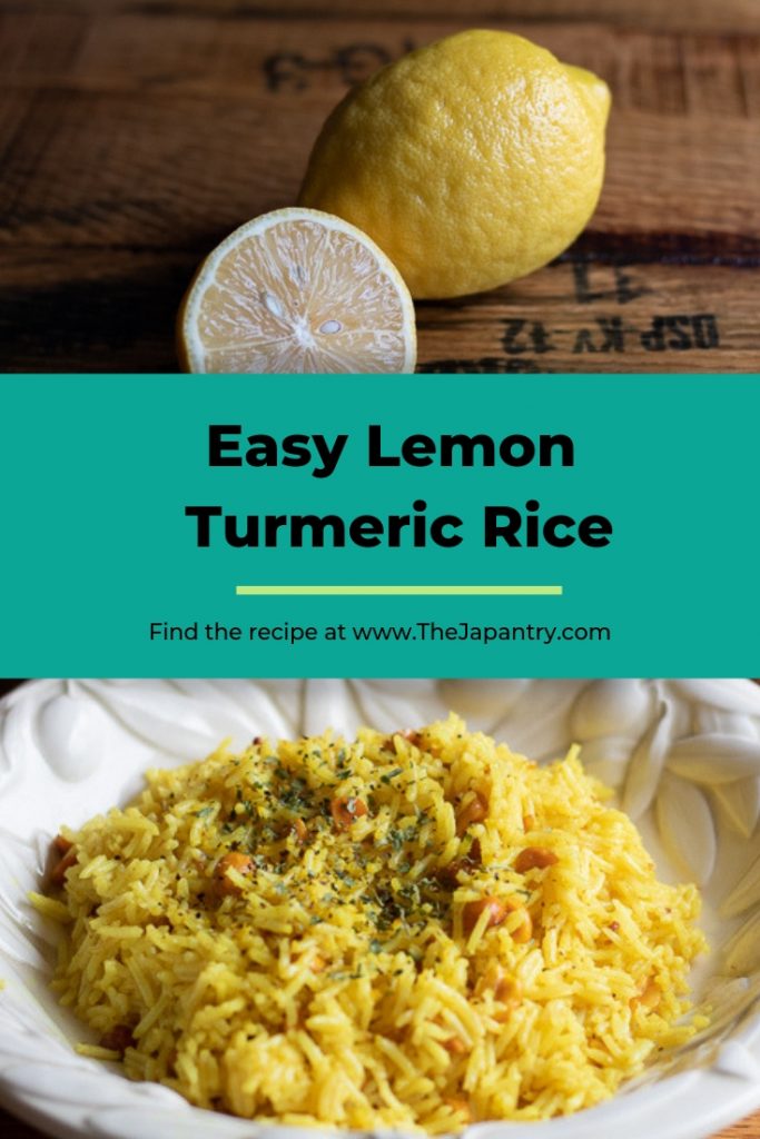 Pin graphic for Easy Lemon Turmeric Rice