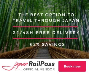 Banner ad for Japan Rail Pass