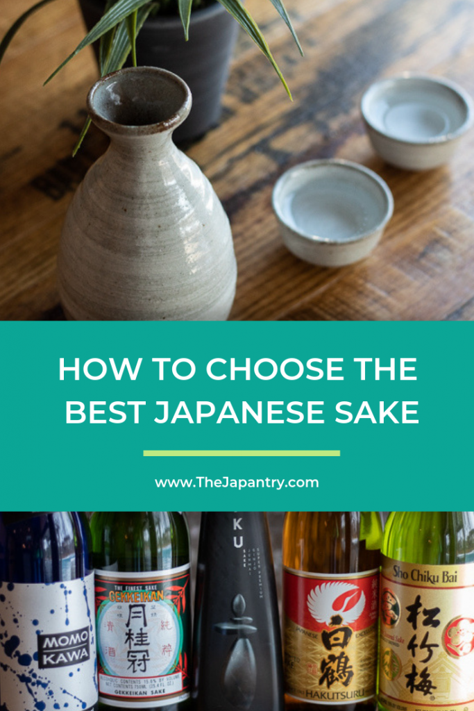 Pinterest graphic for how to choose the best Japanese sake