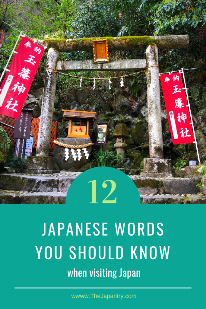 Pinterest graphic for 12 Japanese words you should know when visiting Japan