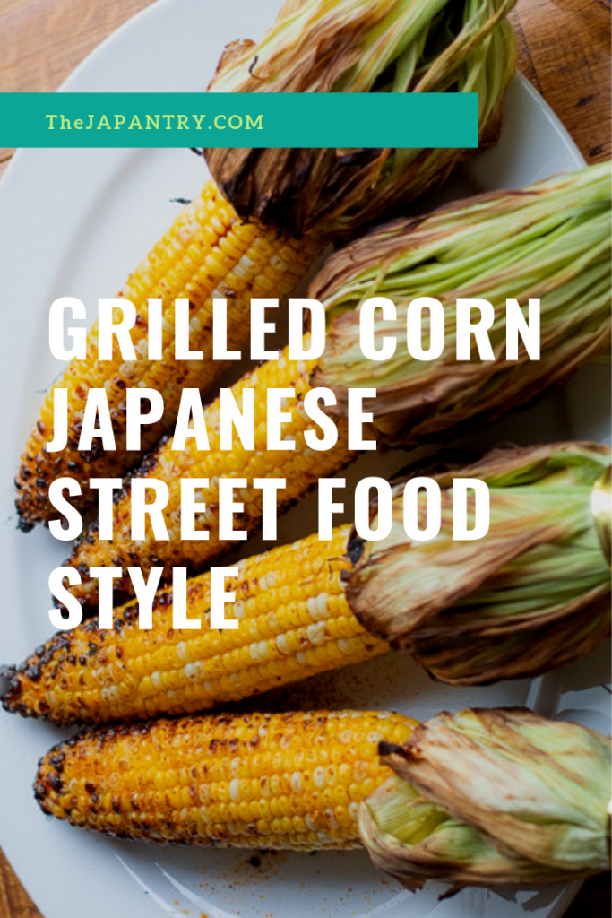 Pinterest graphic for Japanese Grilled Corn