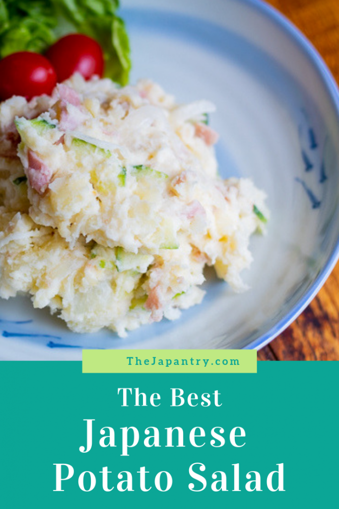 Pinterest graphic for the best Japanese Potato Salad