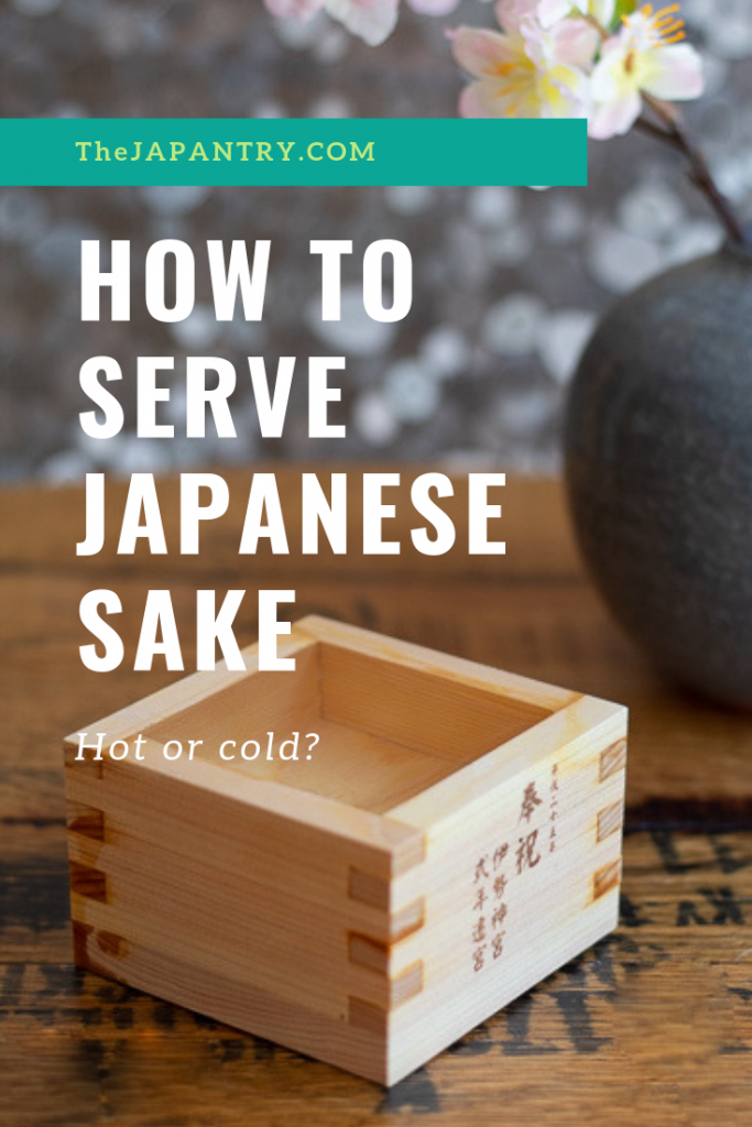 Pinterest graphic for how to serve Japanese sake