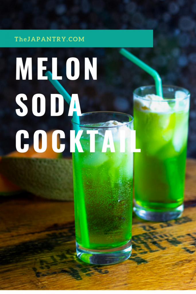Pinterest graphic for Melon Soda Cocktail