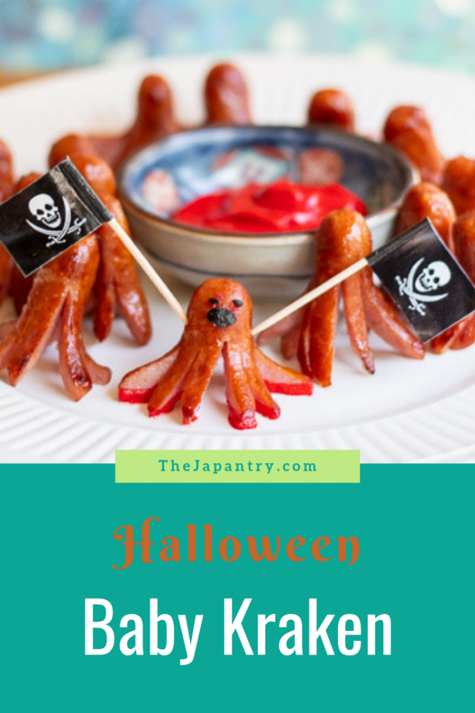 Pinterest Graphic for Baby Kraken Halloween Snack