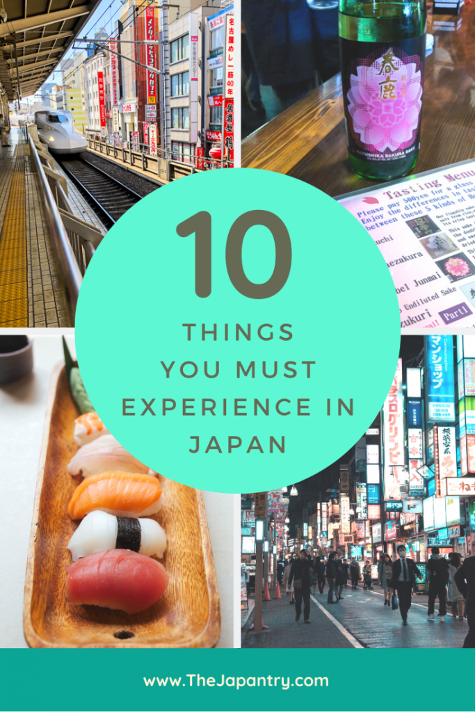 Pinterest graphic for 10 Things You Must Experience in Japan