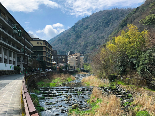Lodging options along the river in Hakone