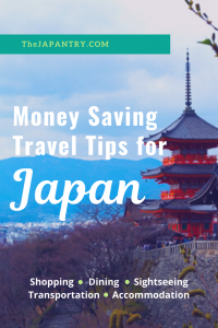 Pinterest graphic for Money Saving Travel Tips for Japan