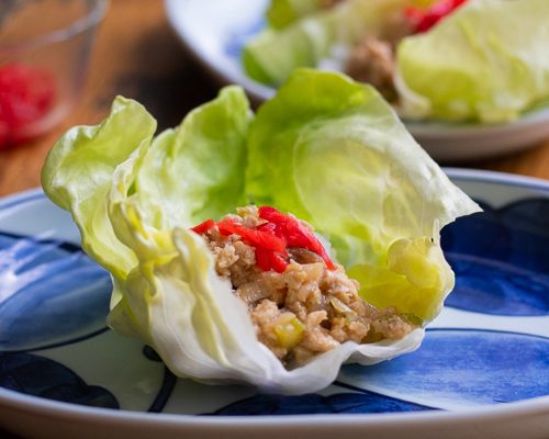 Chinese Minced Chicken In Lettuce Wrap