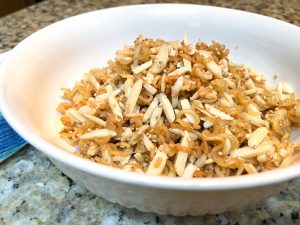 Dry ramen mix with slivered almond and roasted sesame